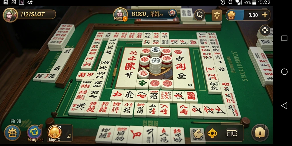 Tampilan menarik dari gameplay Mahjong di 1121SLOT.