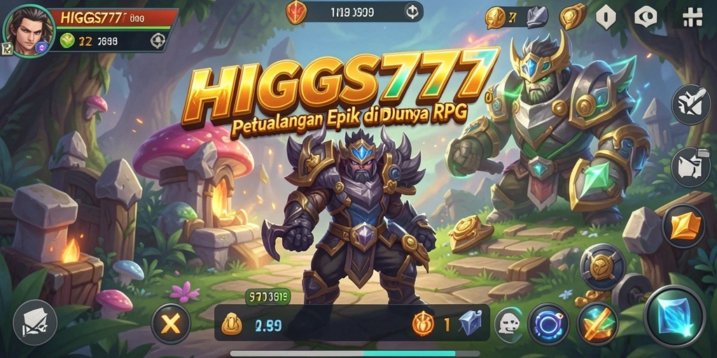 Tampilan gameplay seru HIGGS777 dalam dunia RPG yang luas.