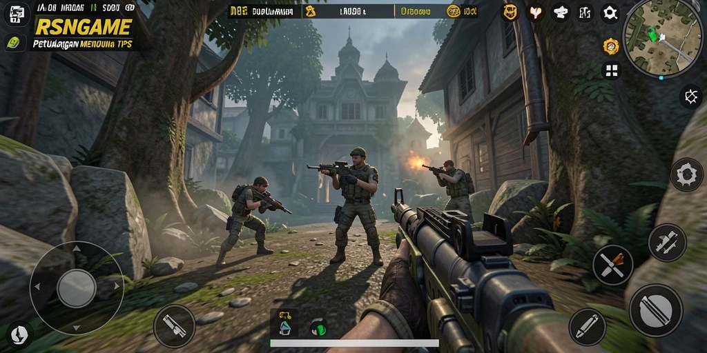 Screenshot gameplay yang intens dari RSNGAME, menunjukkan aksi seru dan grafis berkualitas tinggi.