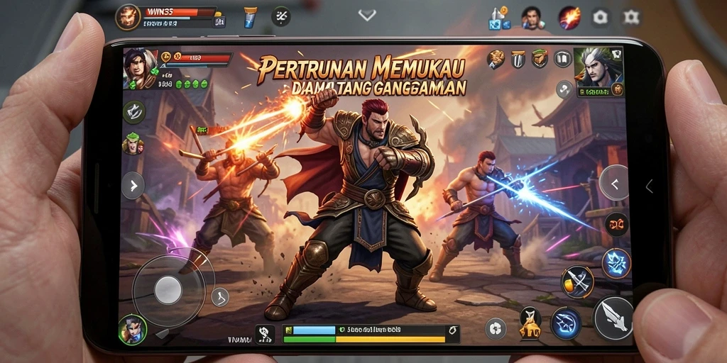 Screenshot gameplay pertarungan epik dalam WIN33.